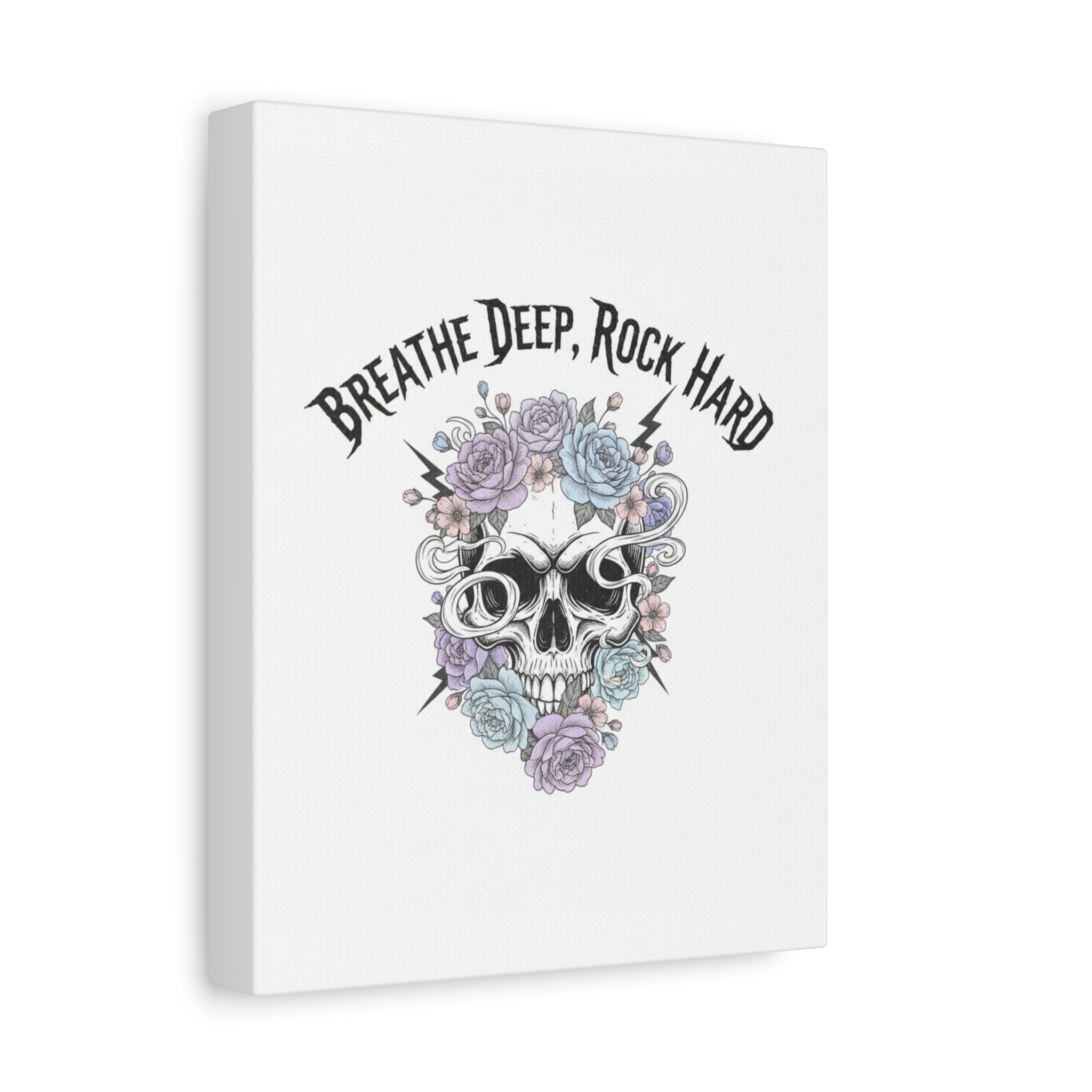 Breathe Deep Rock Hard Canvas | Heavy Metal Wellness, Gothic Wellness Quote