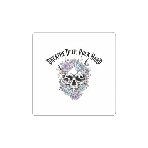 Breathe Deep Rock Hard Sticker | Heavy Metal Wellness, gothic self-care
