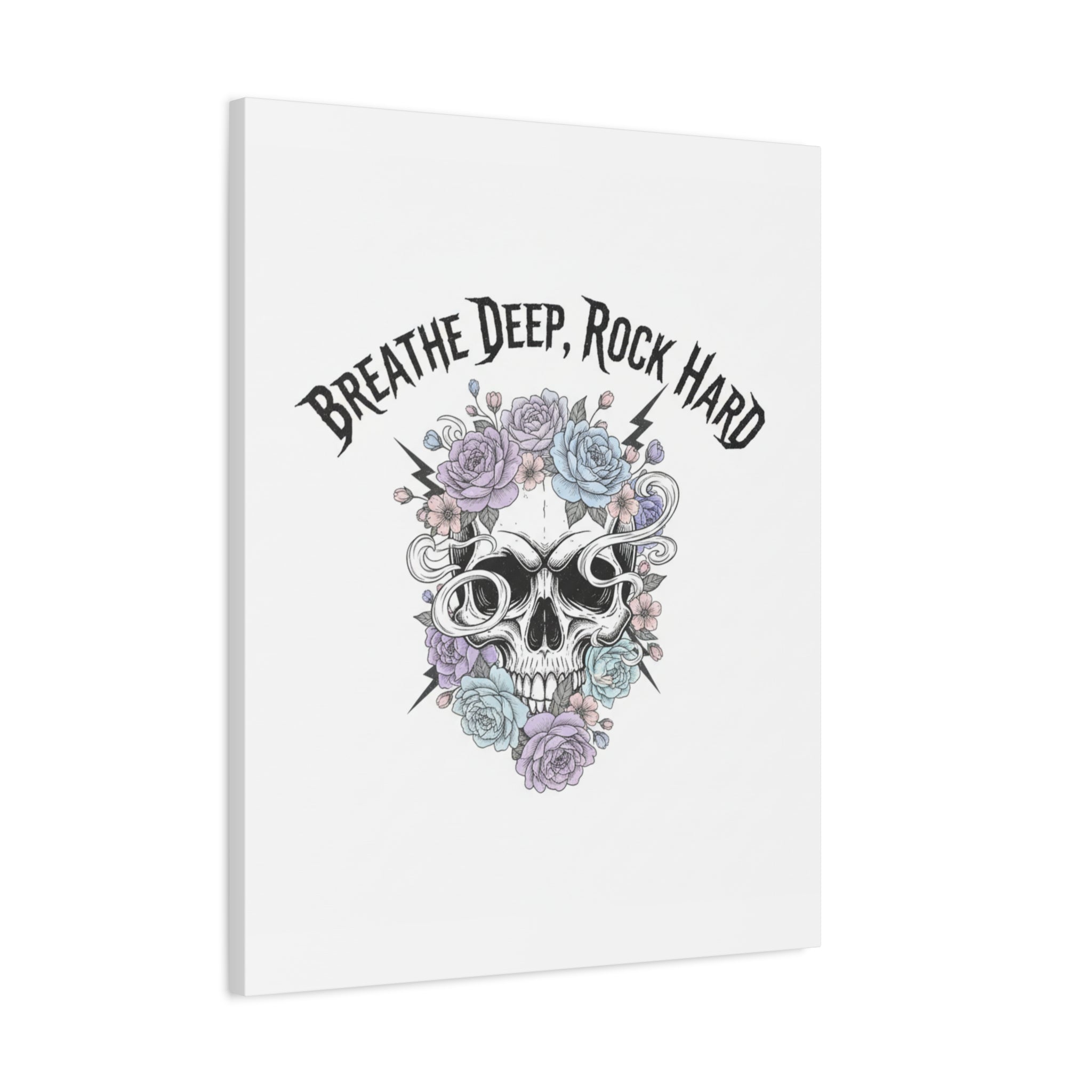 Breathe Deep Rock Hard Canvas | Heavy Metal Wellness, Gothic Wellness Quote