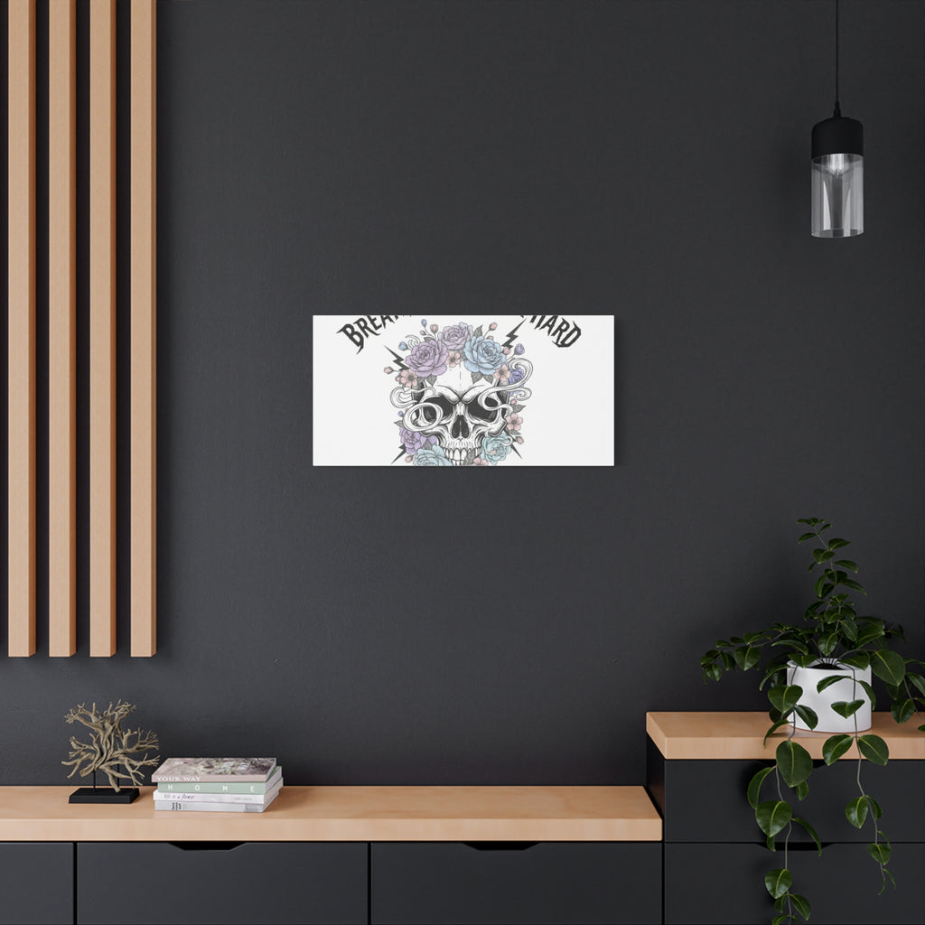 Breathe Deep Rock Hard Canvas | Heavy Metal Wellness, Gothic Wellness Quote