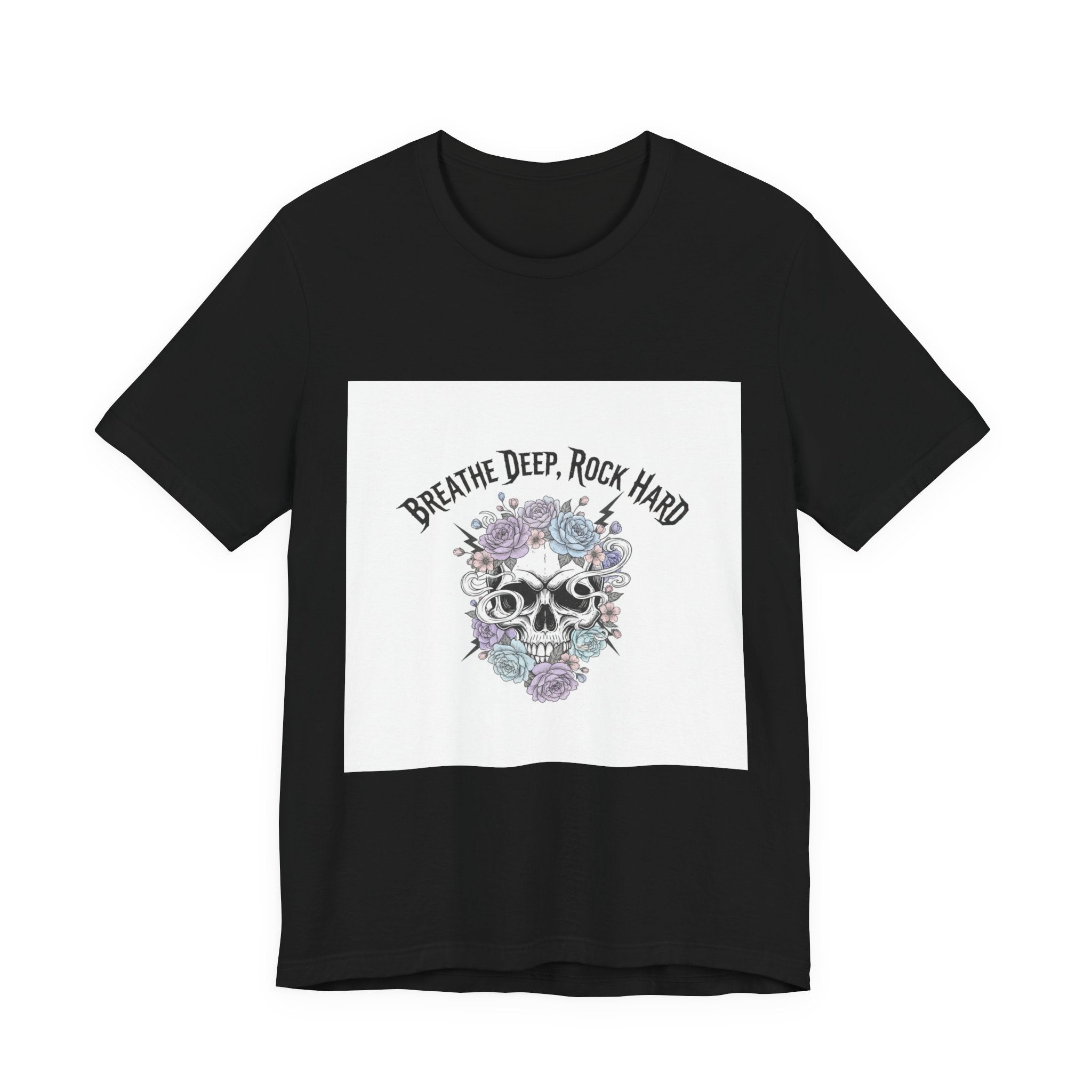 Breathe Deep Rock Hard Tee | metal font shirt, gothic wellness quote