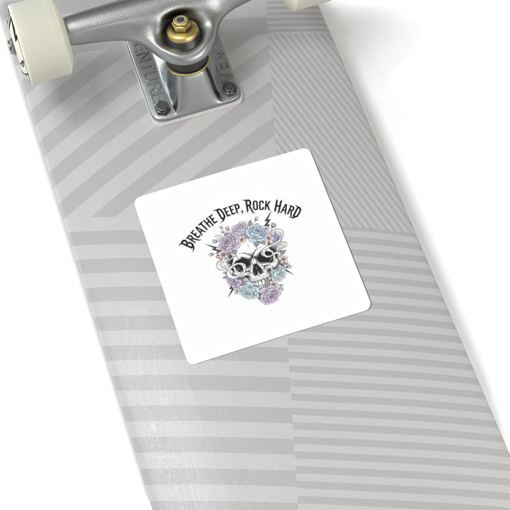 Breathe Deep Rock Hard Sticker | Heavy Metal Wellness, gothic self-care