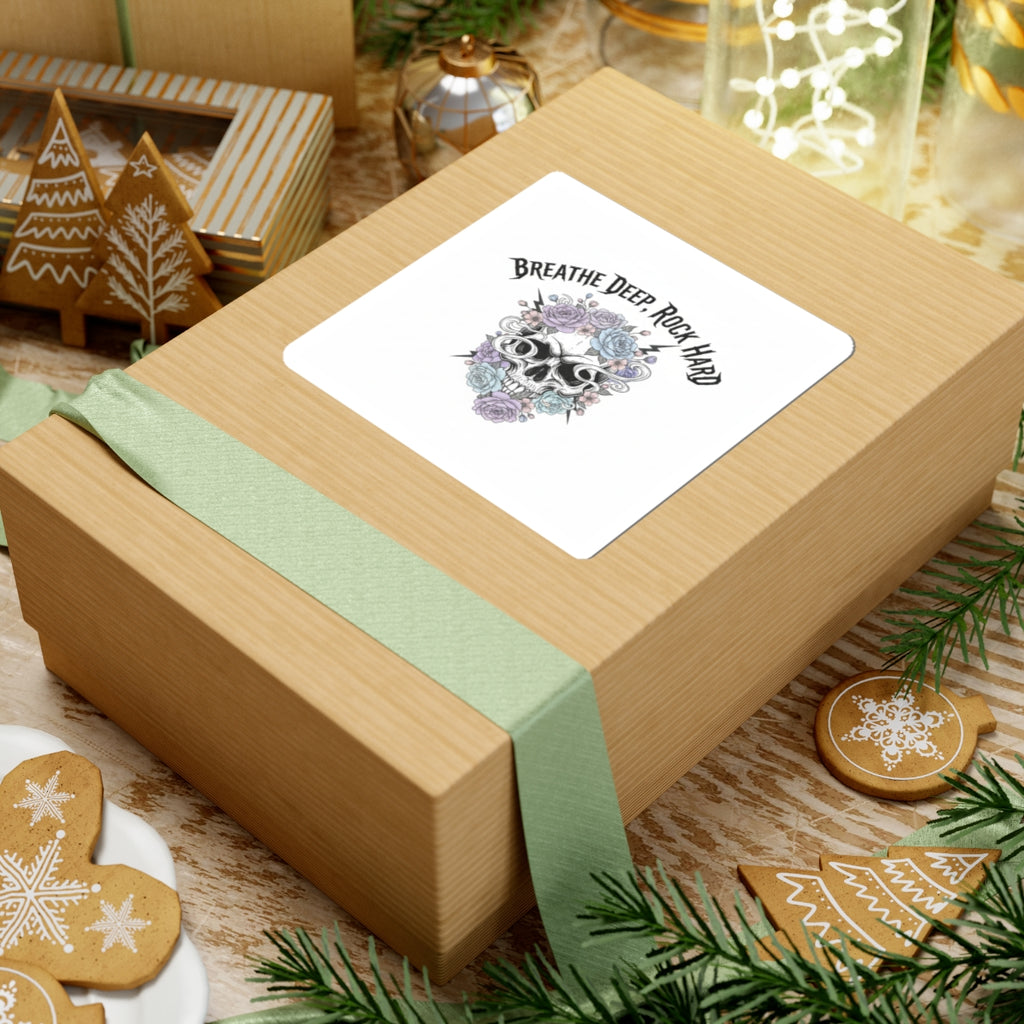 Breathe Deep Rock Hard Sticker | Heavy Metal Wellness, gothic self-care