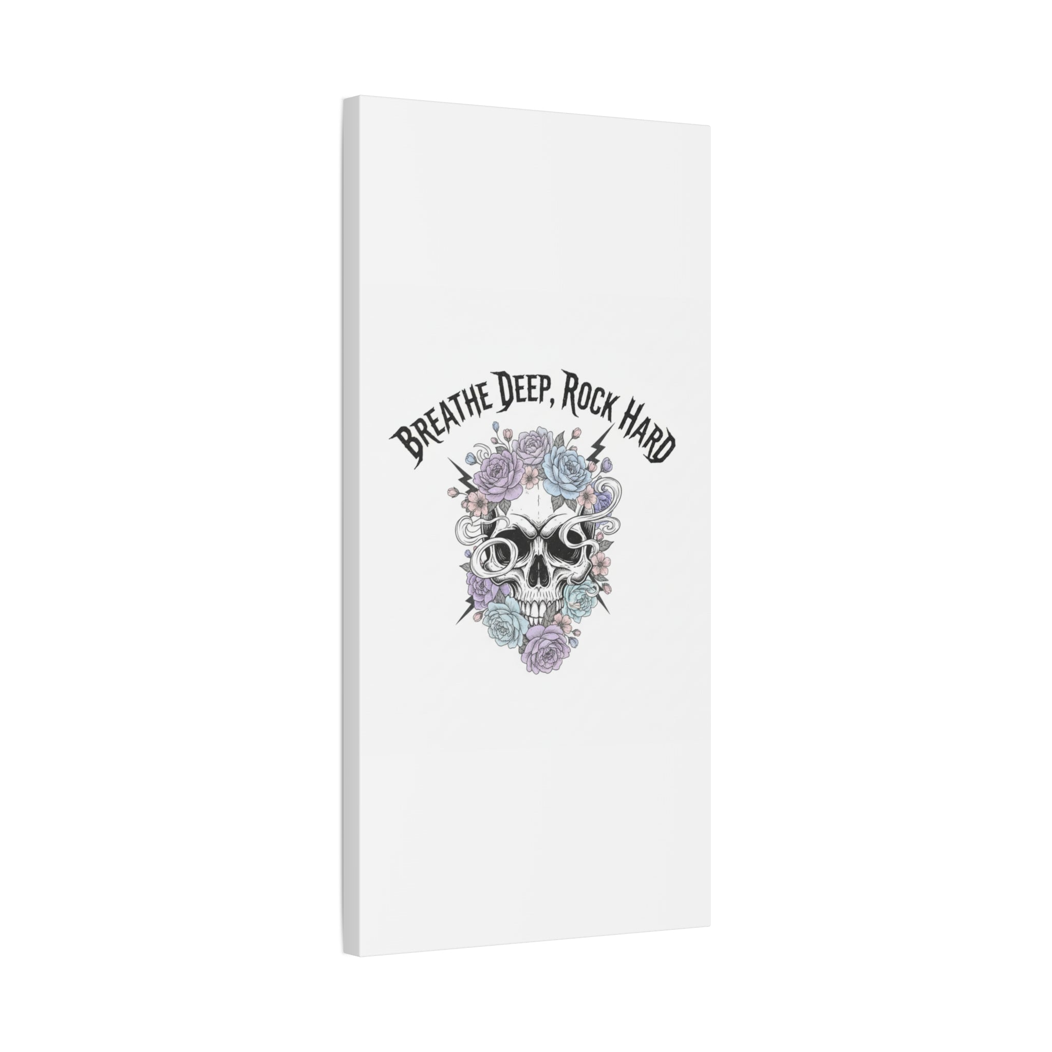 Breathe Deep Rock Hard Canvas | Heavy Metal Wellness, Gothic Wellness Quote