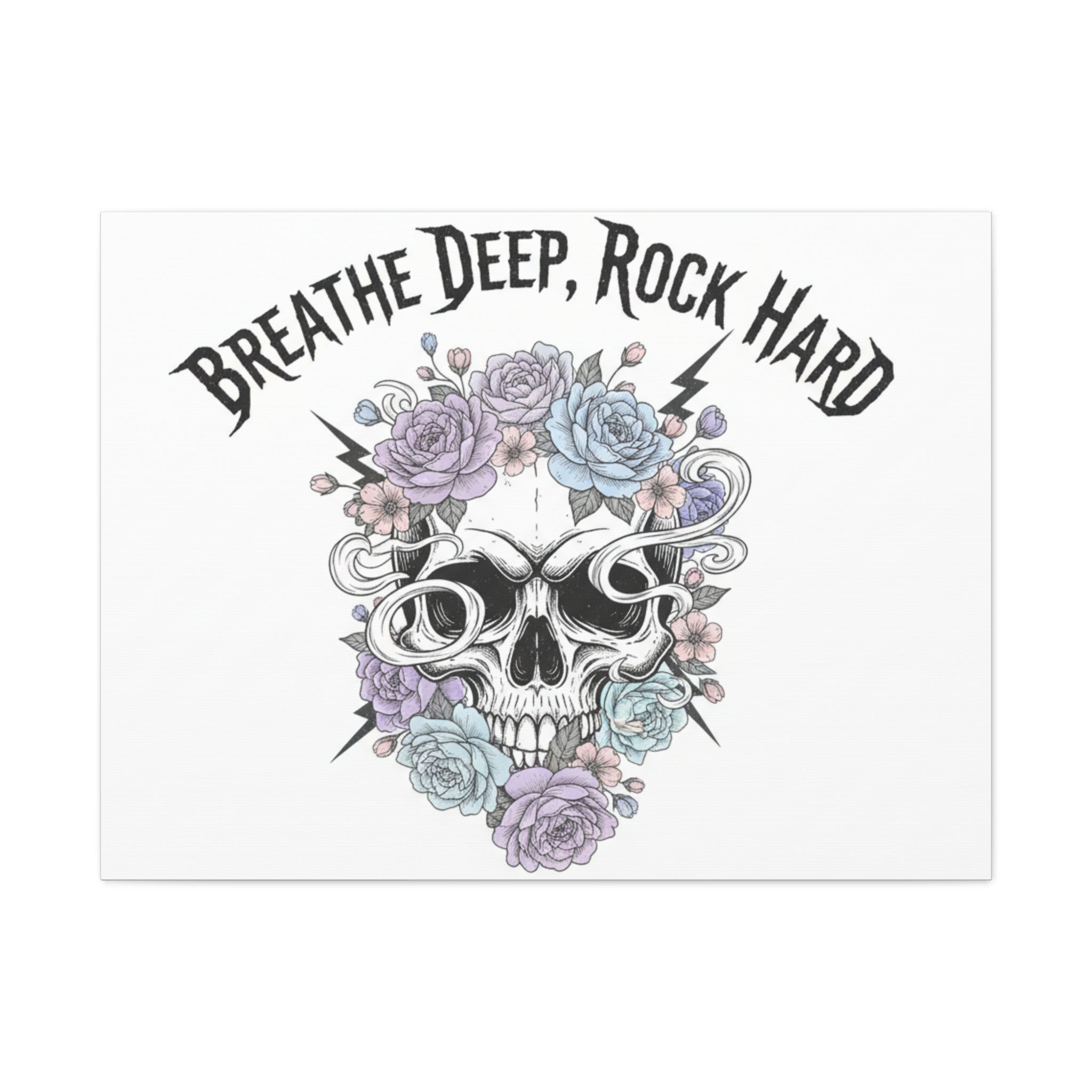 Breathe Deep Rock Hard Canvas | Heavy Metal Wellness, Gothic Wellness Quote