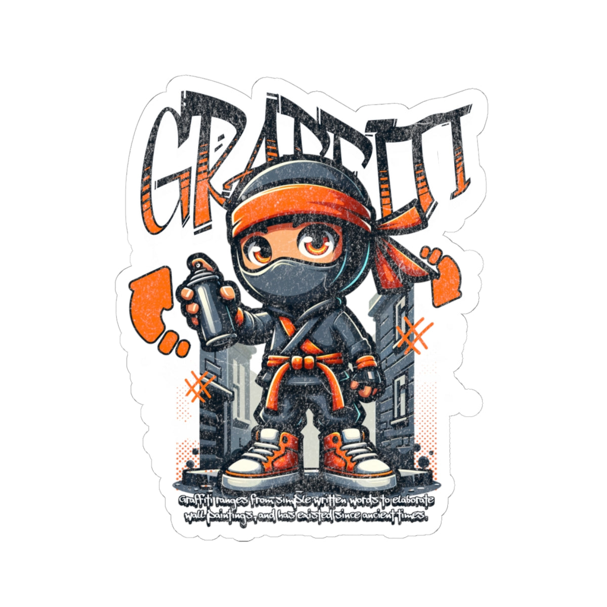 Graffiti Ninja Sticker — Urban Street Art Kiss-Cut Decal