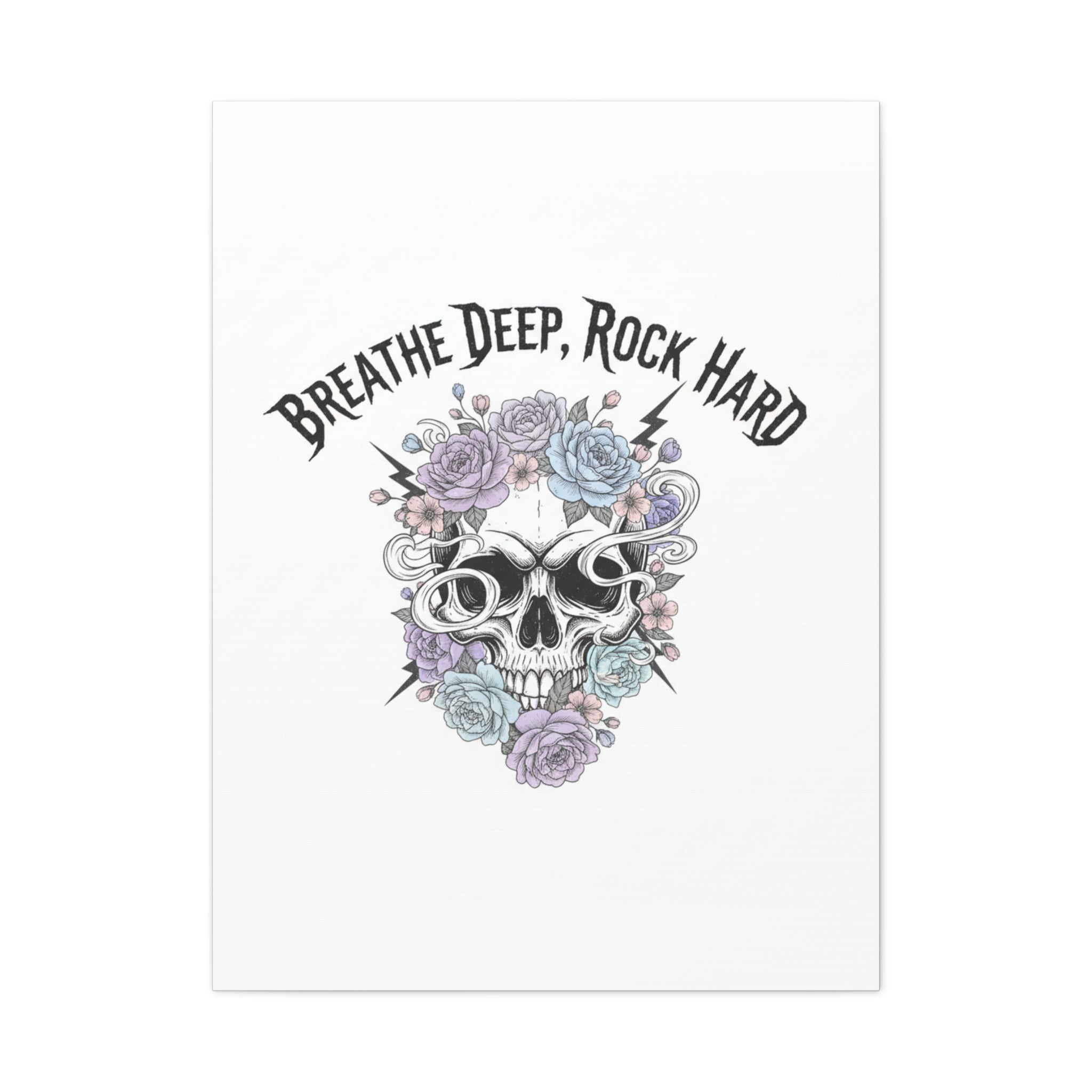 Breathe Deep Rock Hard Canvas | Heavy Metal Wellness, Gothic Wellness Quote