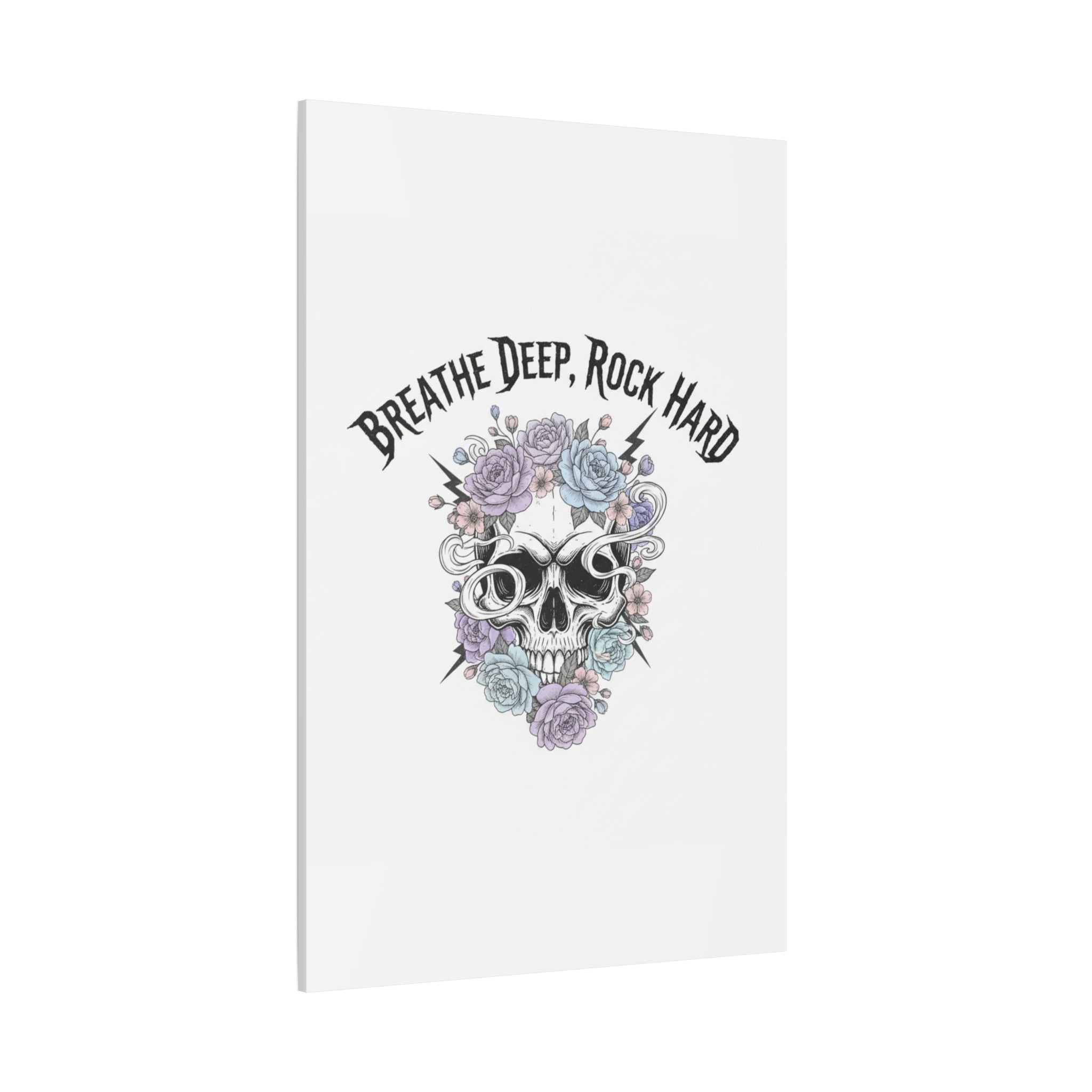 Breathe Deep Rock Hard Canvas | Heavy Metal Wellness, Gothic Wellness Quote
