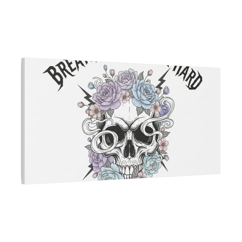 Breathe Deep Rock Hard Canvas | Heavy Metal Wellness, Gothic Wellness Quote