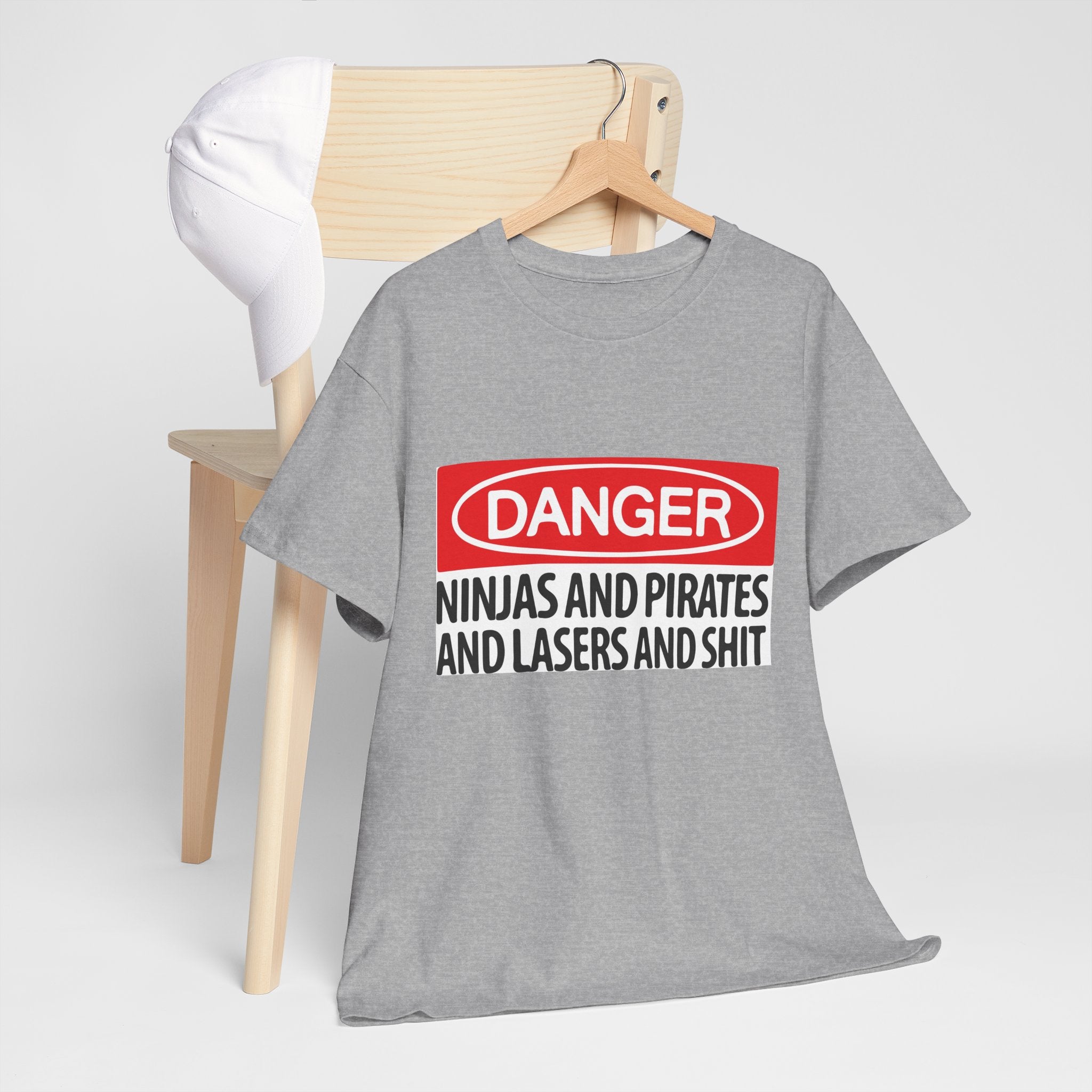 T-Shirt — “Danger: Ninjas and Pirates and Lasers and Shit” Graphic Tee