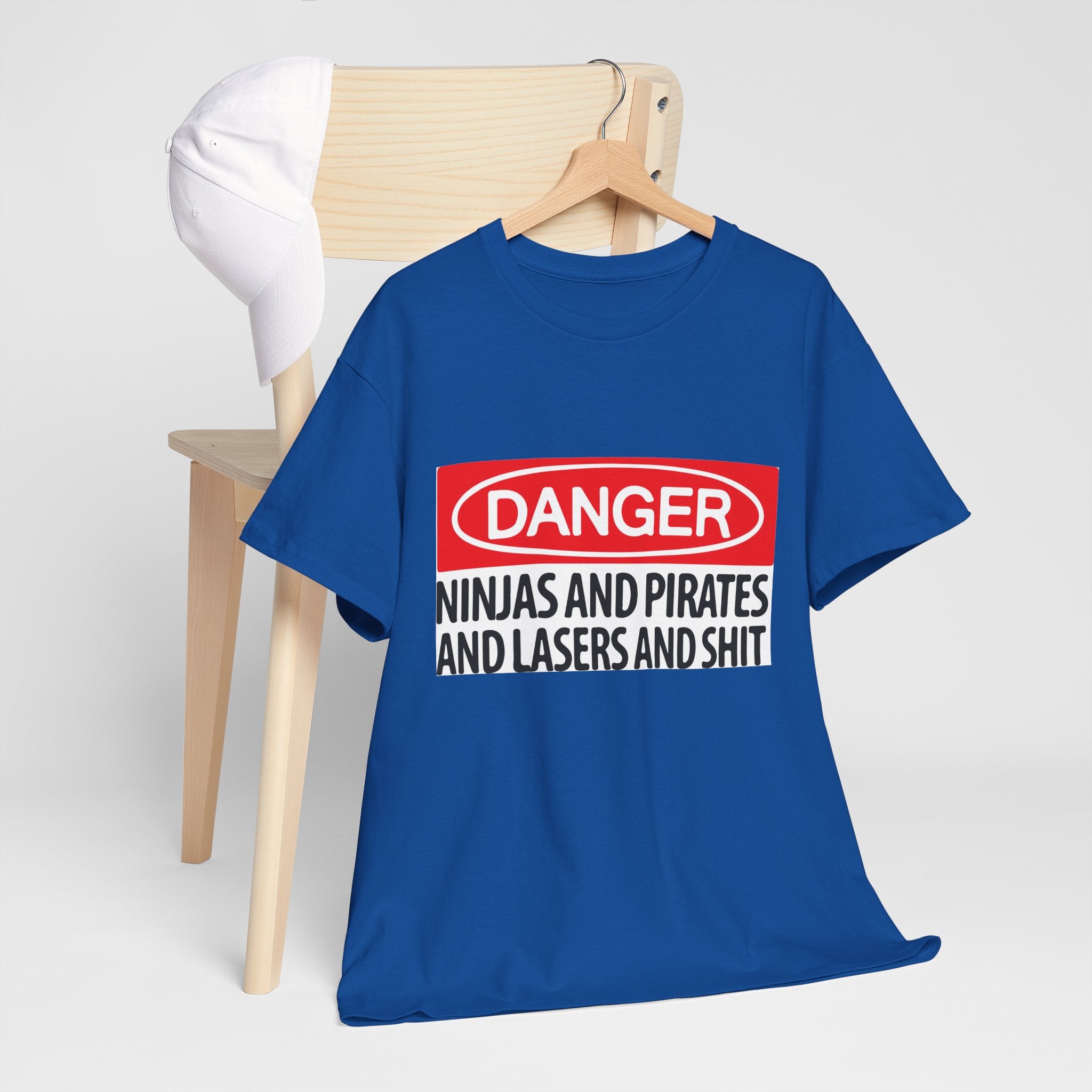 T-Shirt — “Danger: Ninjas and Pirates and Lasers and Shit” Graphic Tee