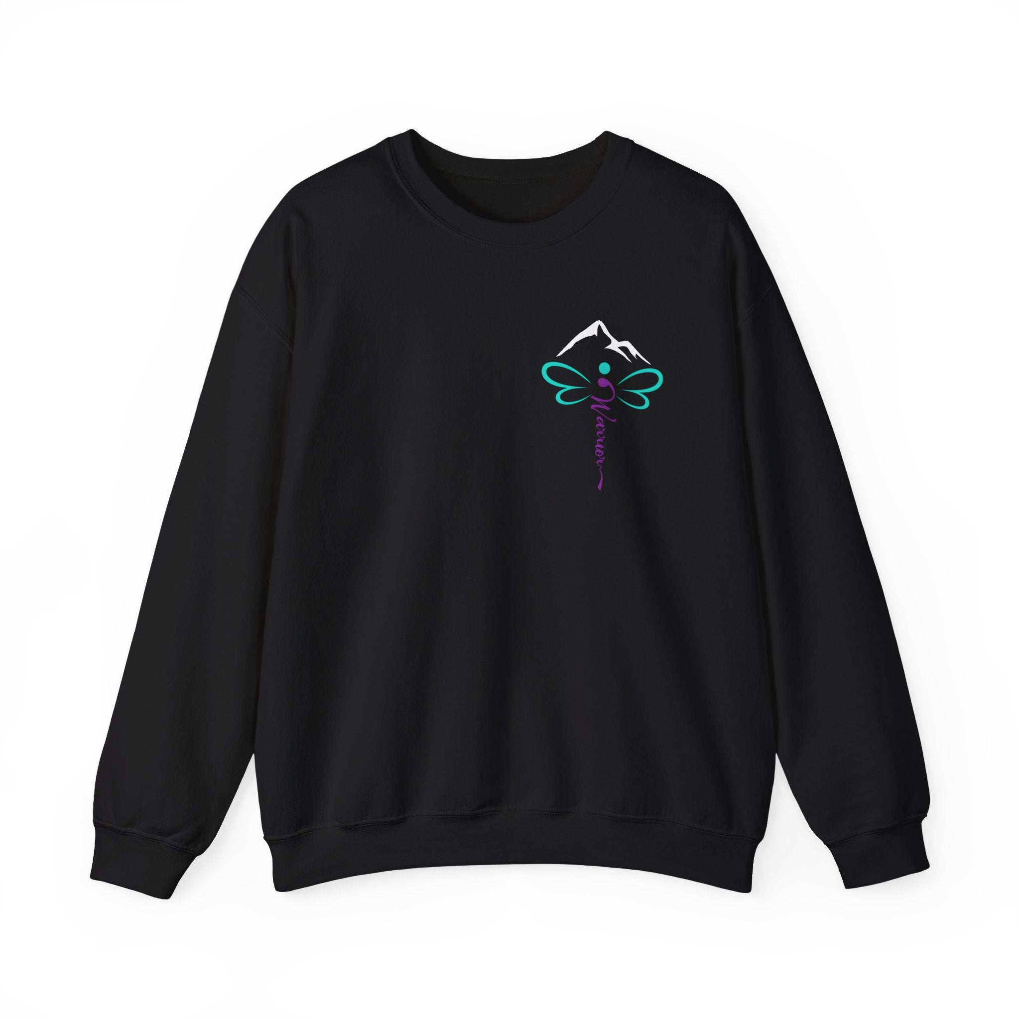 Dragonfly Mountain Crewneck Sweatshirt — "In the mind of the beginner there are many options" Inspirational Graphic