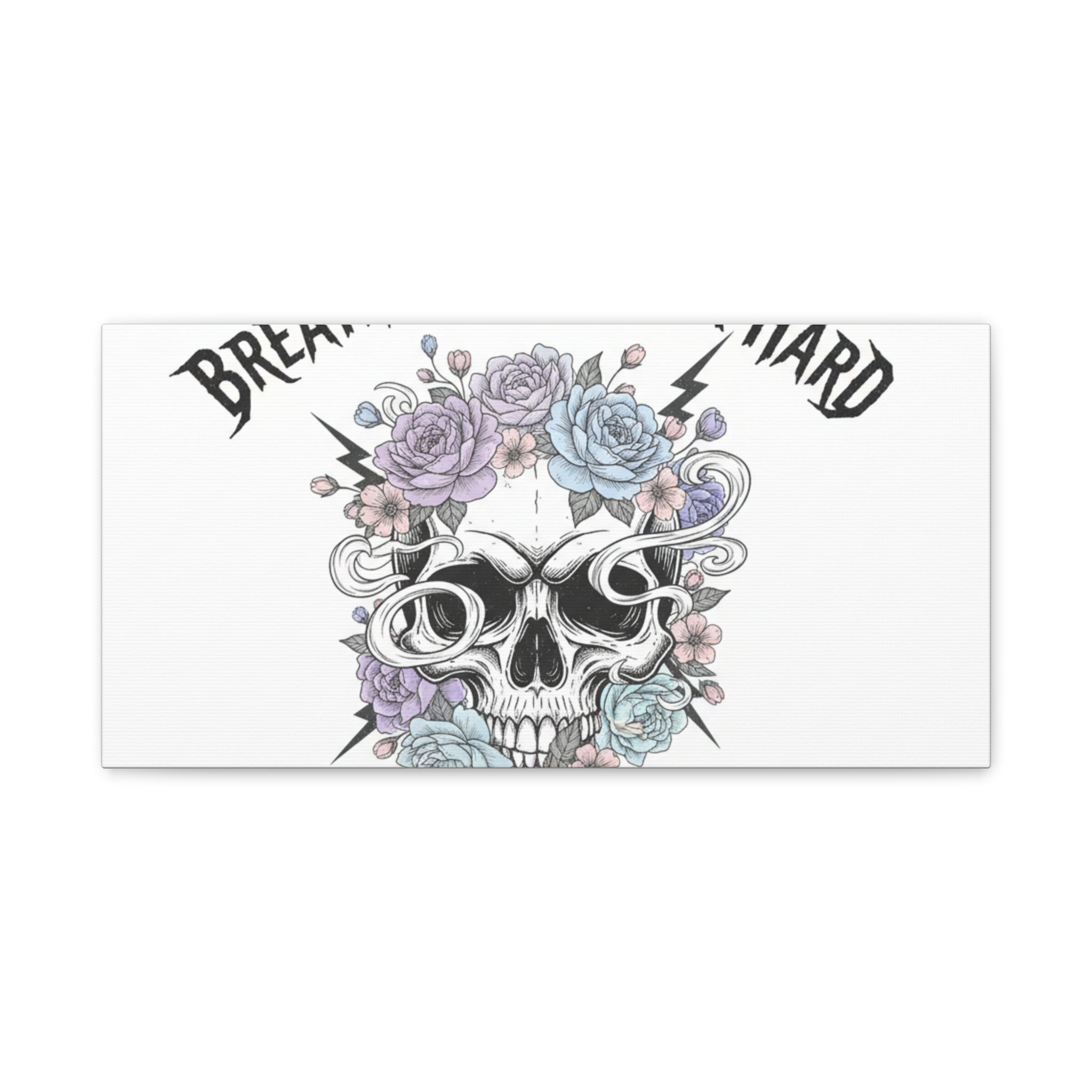 Breathe Deep Rock Hard Canvas | Heavy Metal Wellness, Gothic Wellness Quote