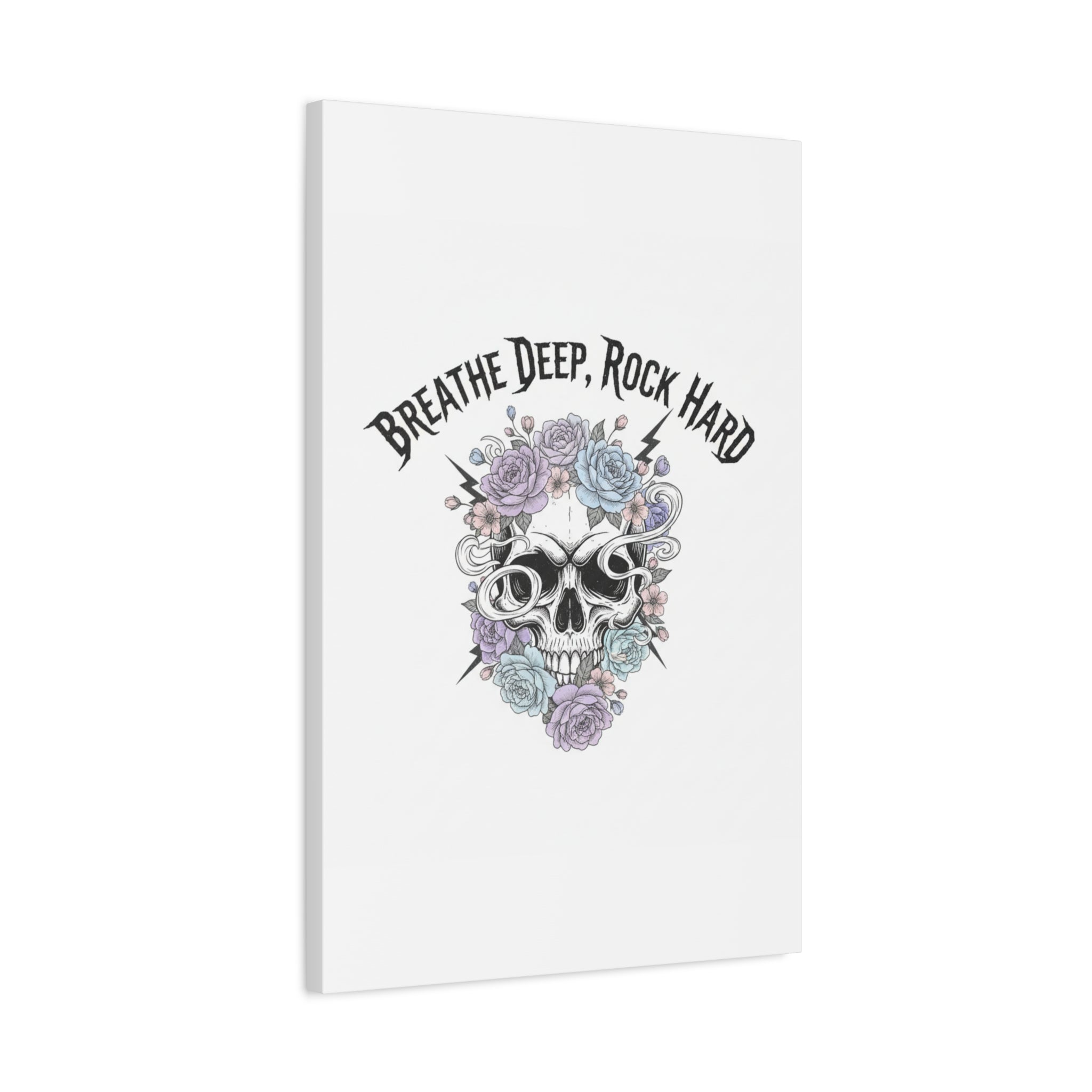Breathe Deep Rock Hard Canvas | Heavy Metal Wellness, Gothic Wellness Quote