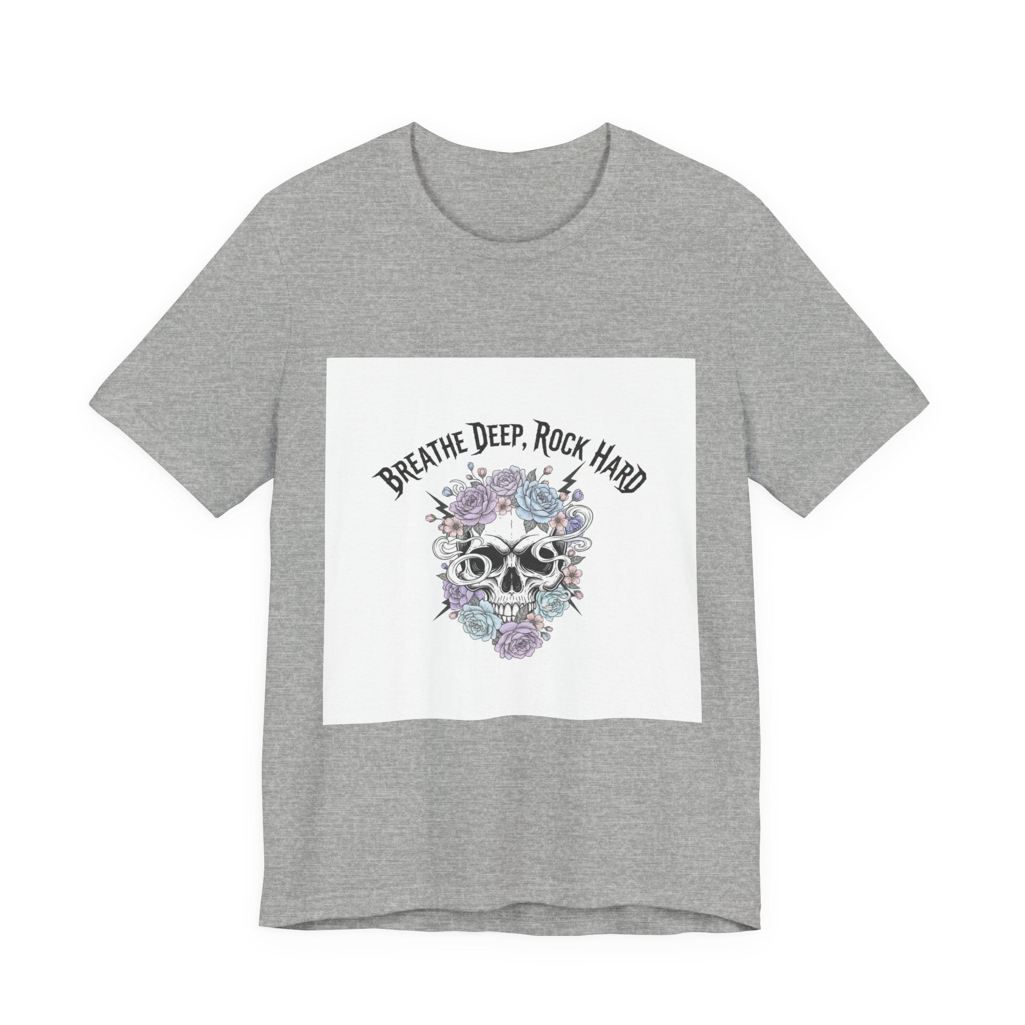 Breathe Deep Rock Hard Tee | metal font shirt, gothic wellness quote