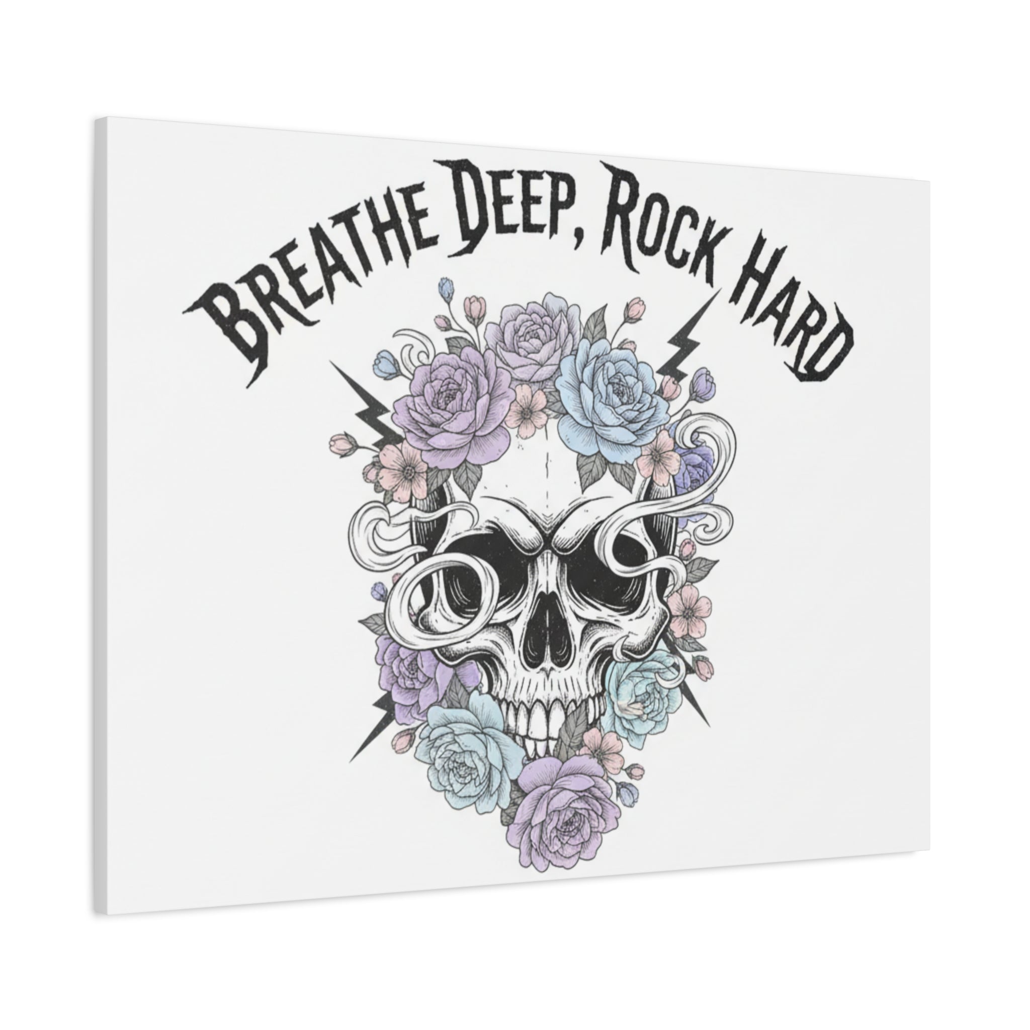 Breathe Deep Rock Hard Canvas | Heavy Metal Wellness, Gothic Wellness Quote