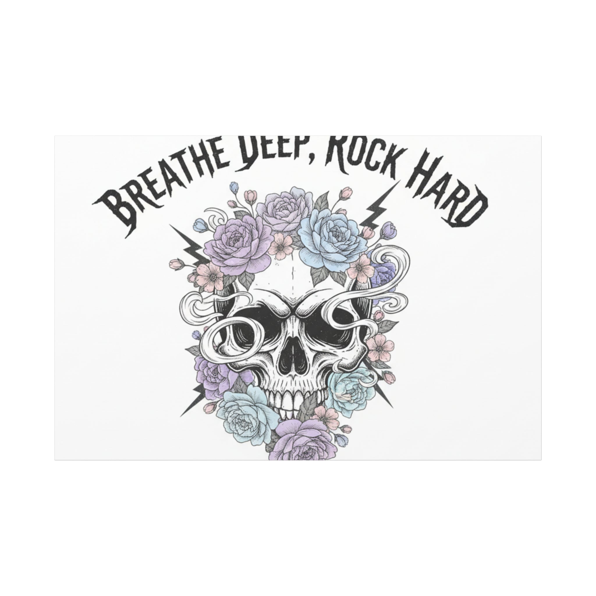 Breathe Deep Rock Hard Canvas | Heavy Metal Wellness, Gothic Wellness Quote