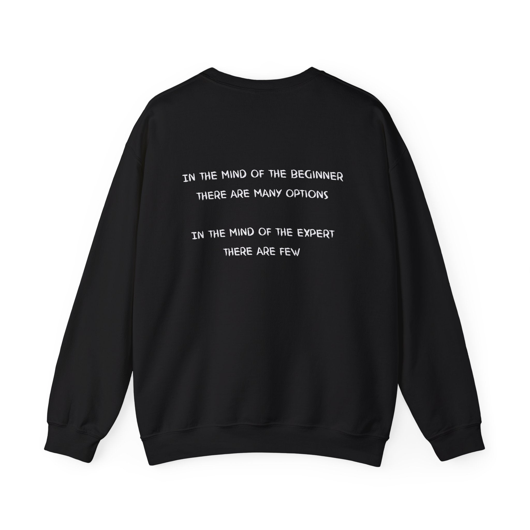 Dragonfly Mountain Crewneck Sweatshirt — "In the mind of the beginner there are many options" Inspirational Graphic