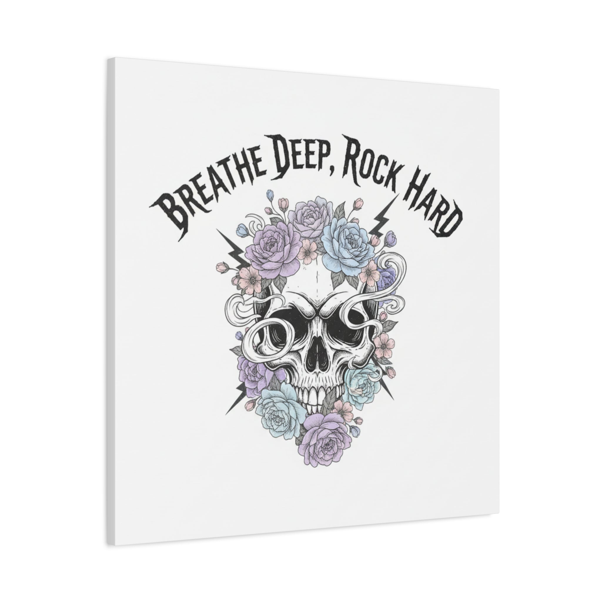 Breathe Deep Rock Hard Canvas | Heavy Metal Wellness, Gothic Wellness Quote