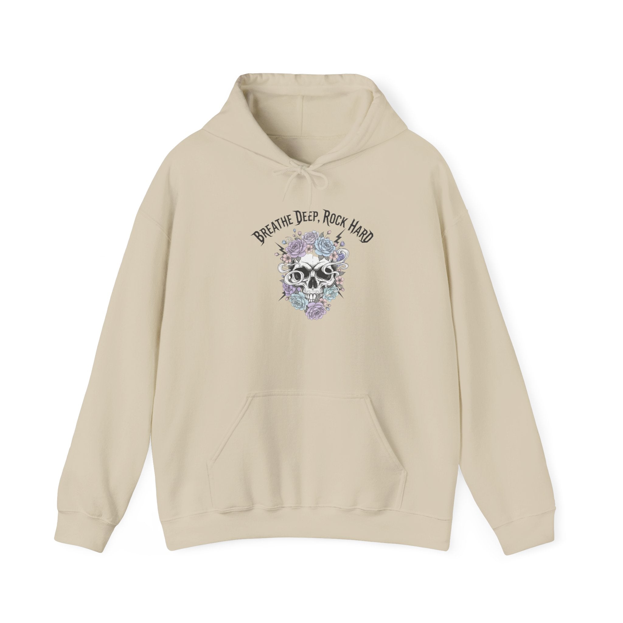 Gothic Wellness Skull Hoodie | metal font shirt, edgy self-care merch