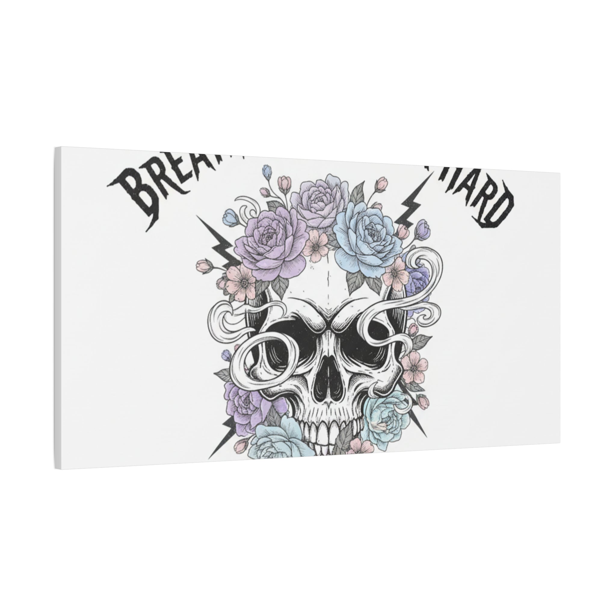 Breathe Deep Rock Hard Canvas | Heavy Metal Wellness, Gothic Wellness Quote