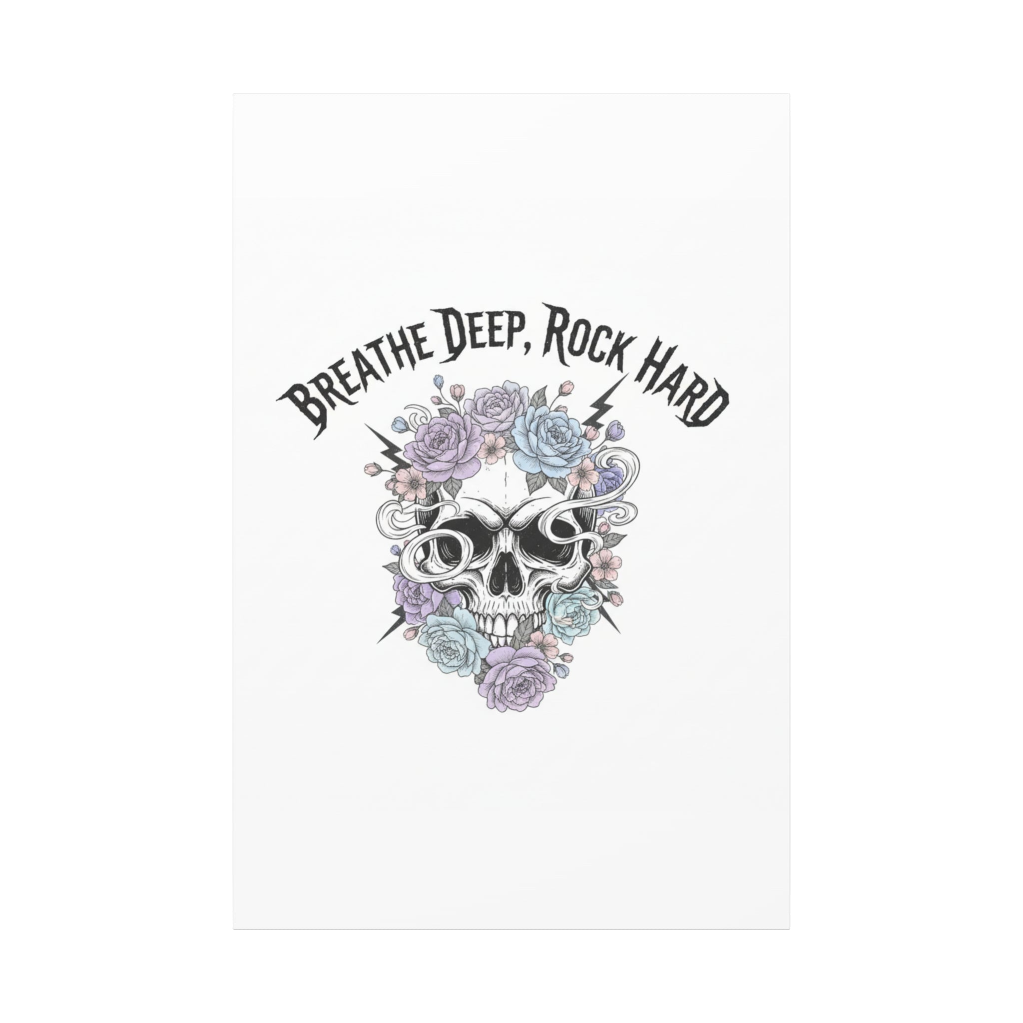 Breathe Deep Rock Hard Canvas | Heavy Metal Wellness, Gothic Wellness Quote