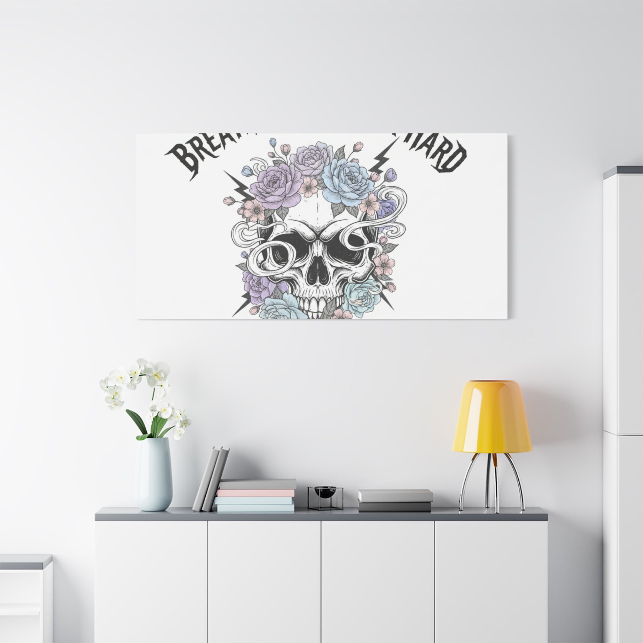 Breathe Deep Rock Hard Canvas | Heavy Metal Wellness, Gothic Wellness Quote