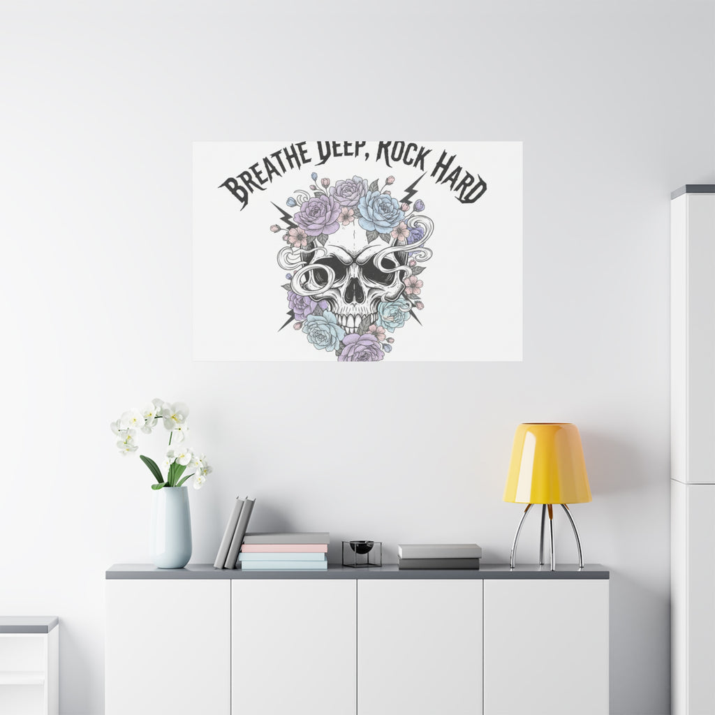 Breathe Deep Rock Hard Canvas | Heavy Metal Wellness, Gothic Wellness Quote