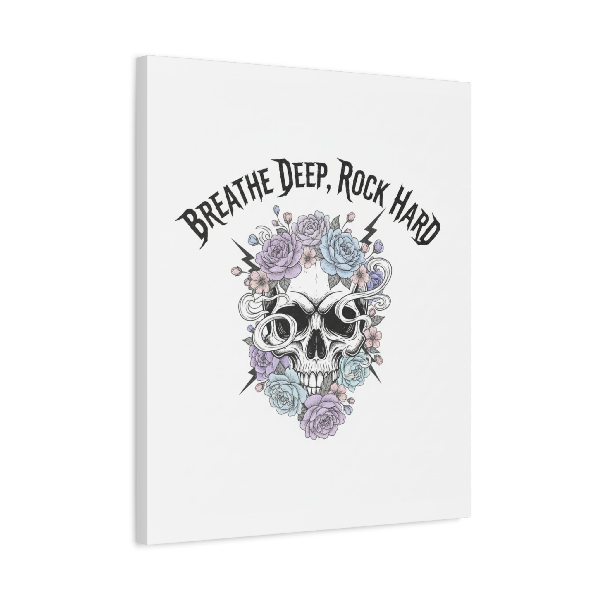 Breathe Deep Rock Hard Canvas | Heavy Metal Wellness, Gothic Wellness Quote