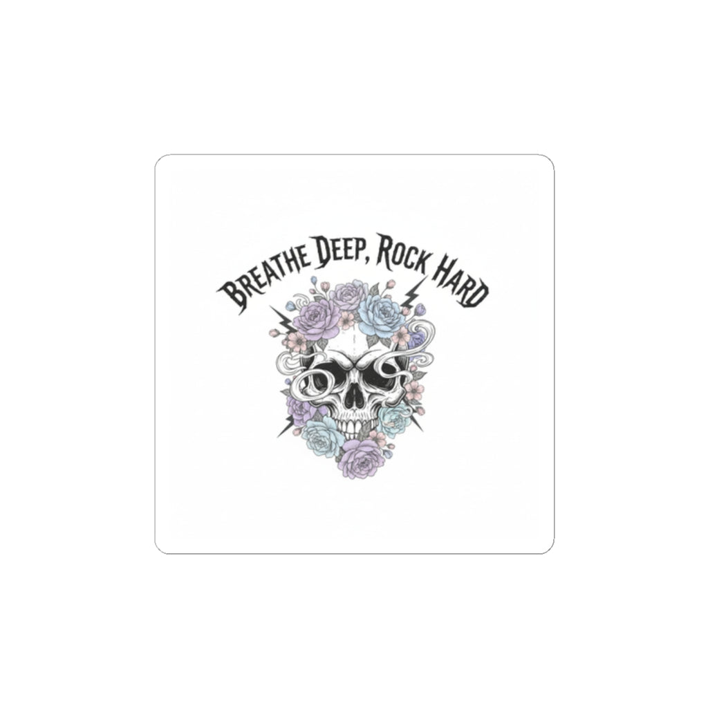 Breathe Deep Rock Hard Sticker | Heavy Metal Wellness, gothic self-care