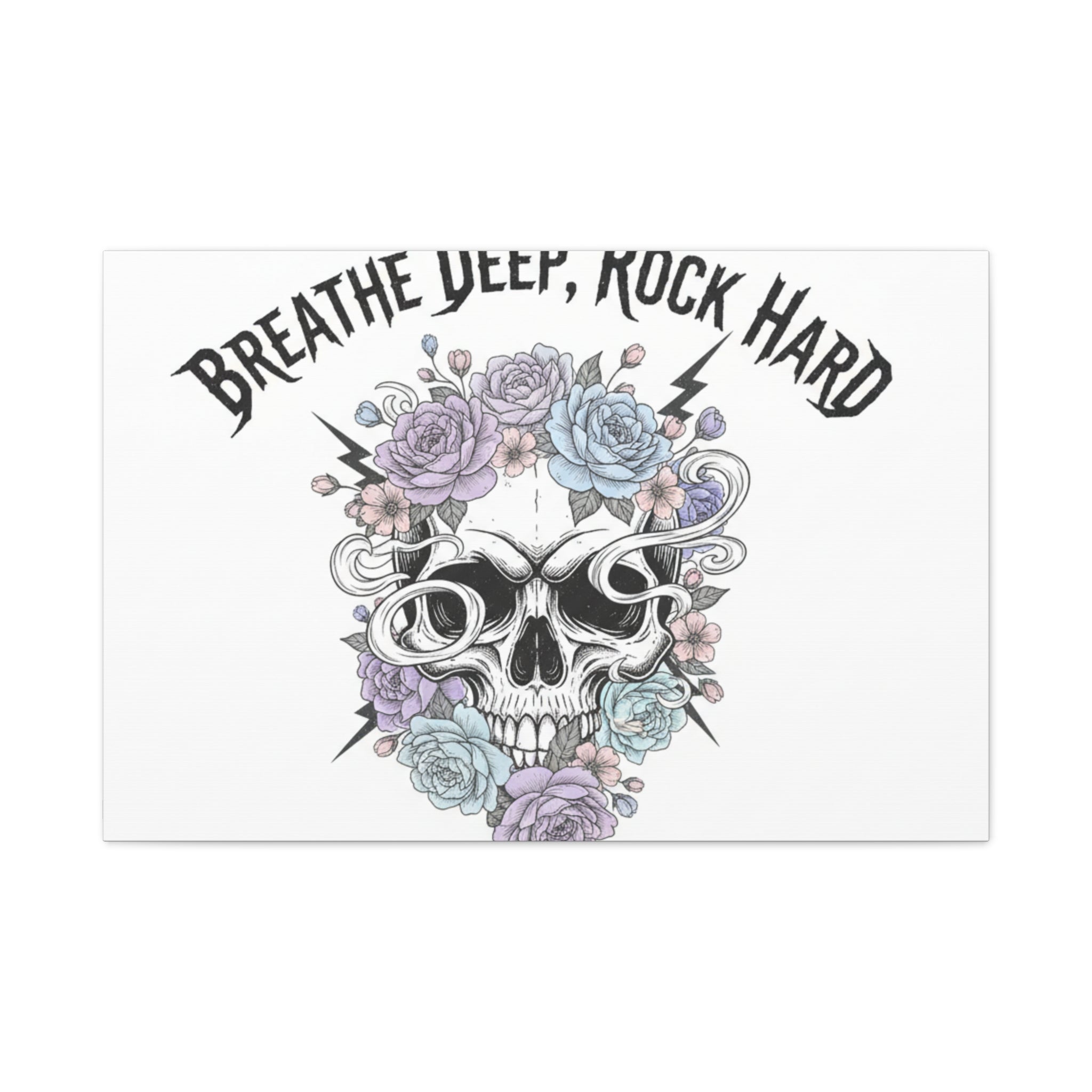 Breathe Deep Rock Hard Canvas | Heavy Metal Wellness, Gothic Wellness Quote
