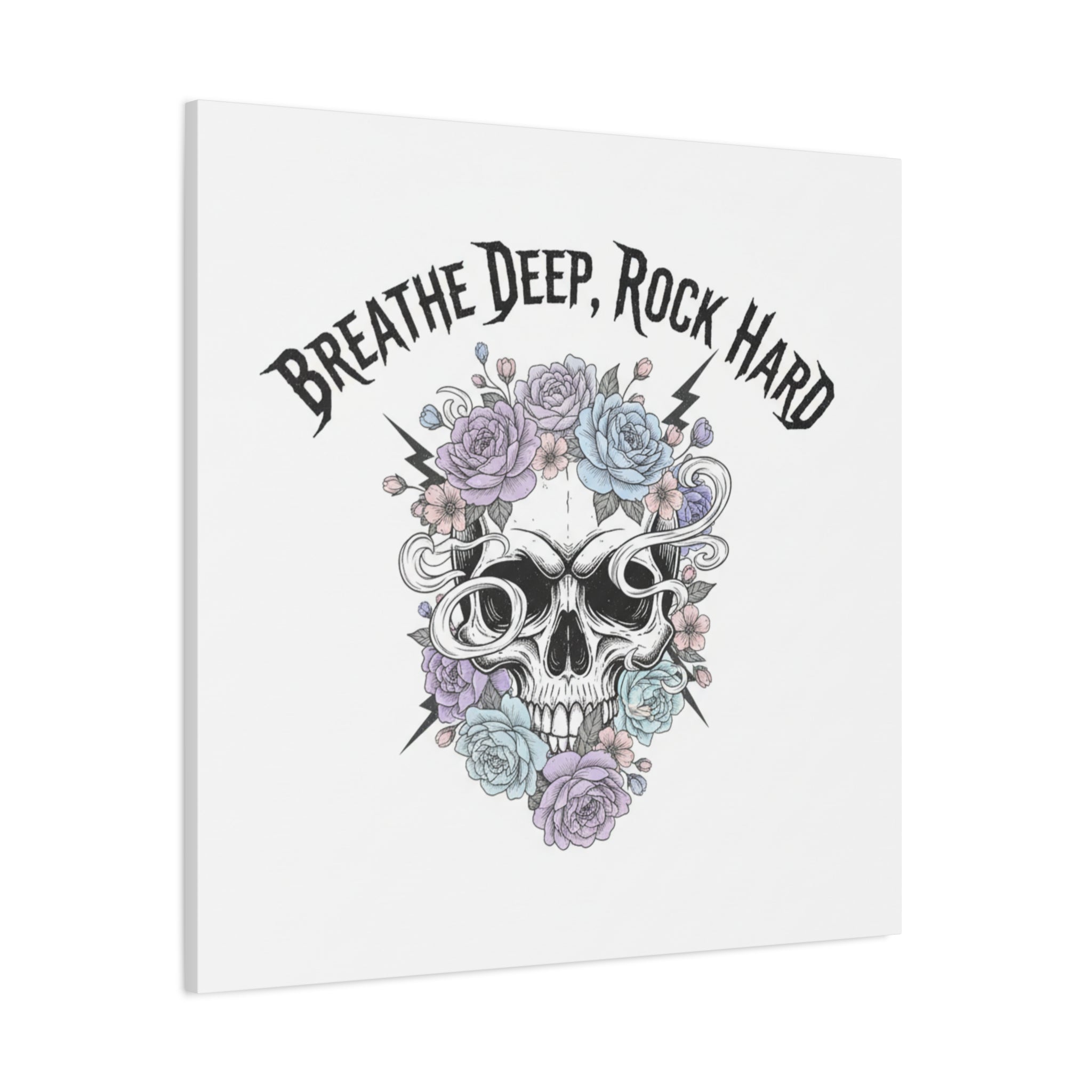 Breathe Deep Rock Hard Canvas | Heavy Metal Wellness, Gothic Wellness Quote