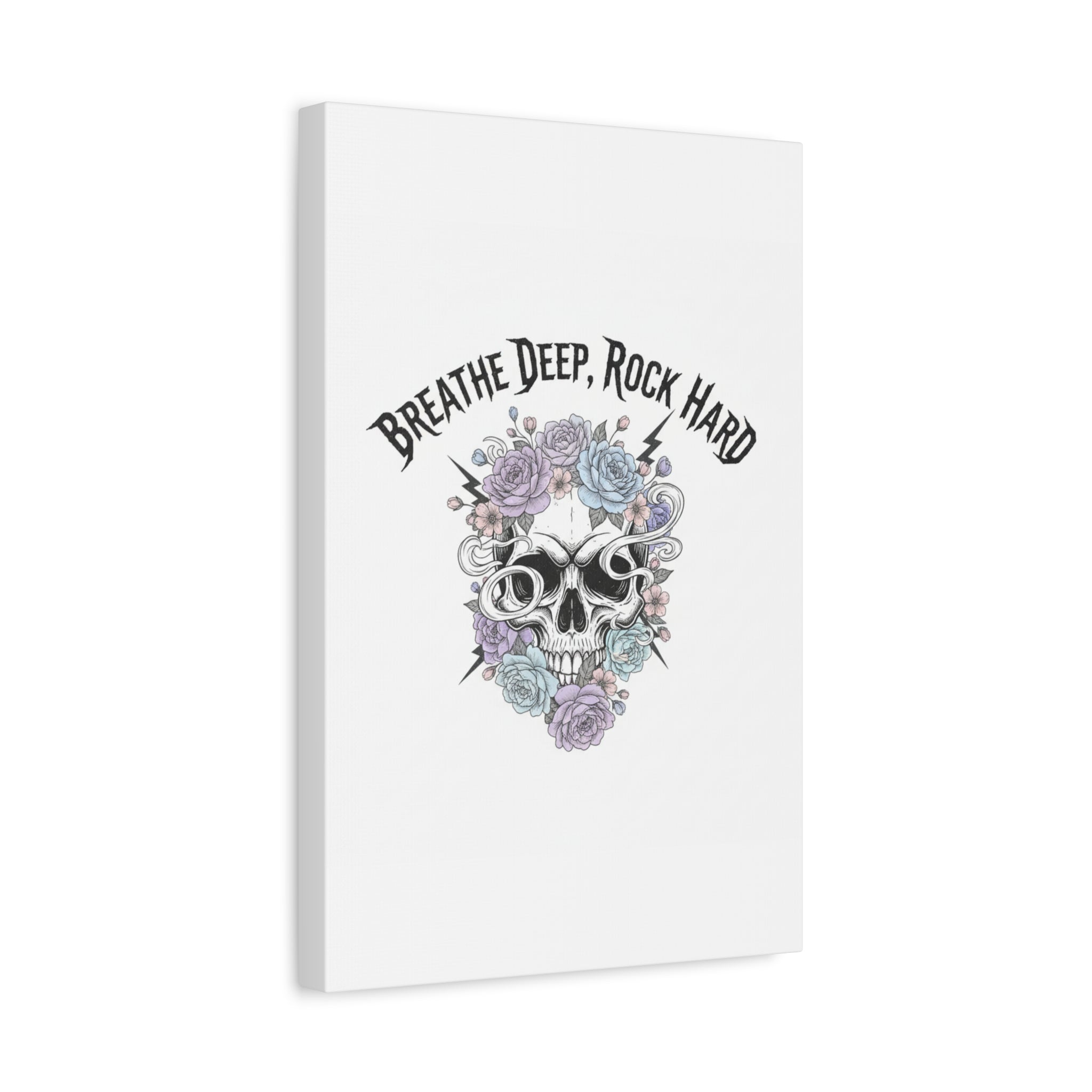 Breathe Deep Rock Hard Canvas | Heavy Metal Wellness, Gothic Wellness Quote