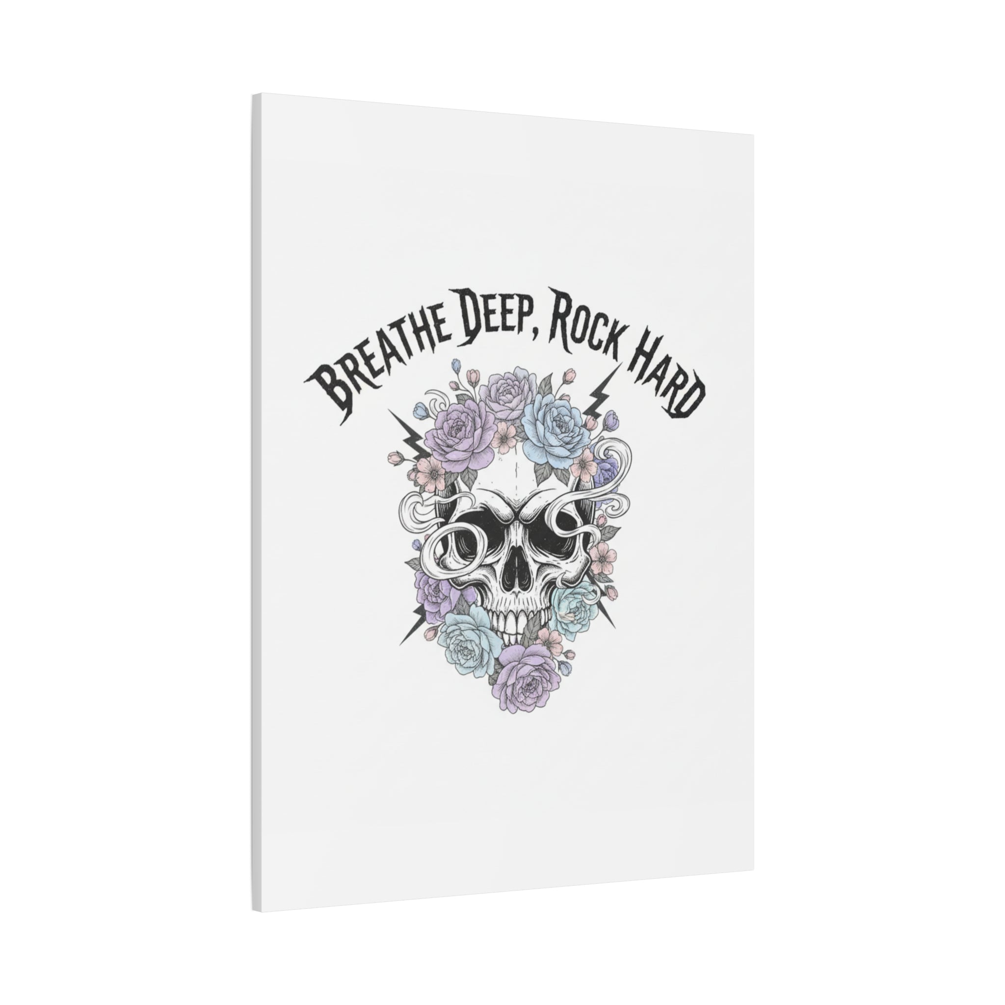 Breathe Deep Rock Hard Canvas | Heavy Metal Wellness, Gothic Wellness Quote
