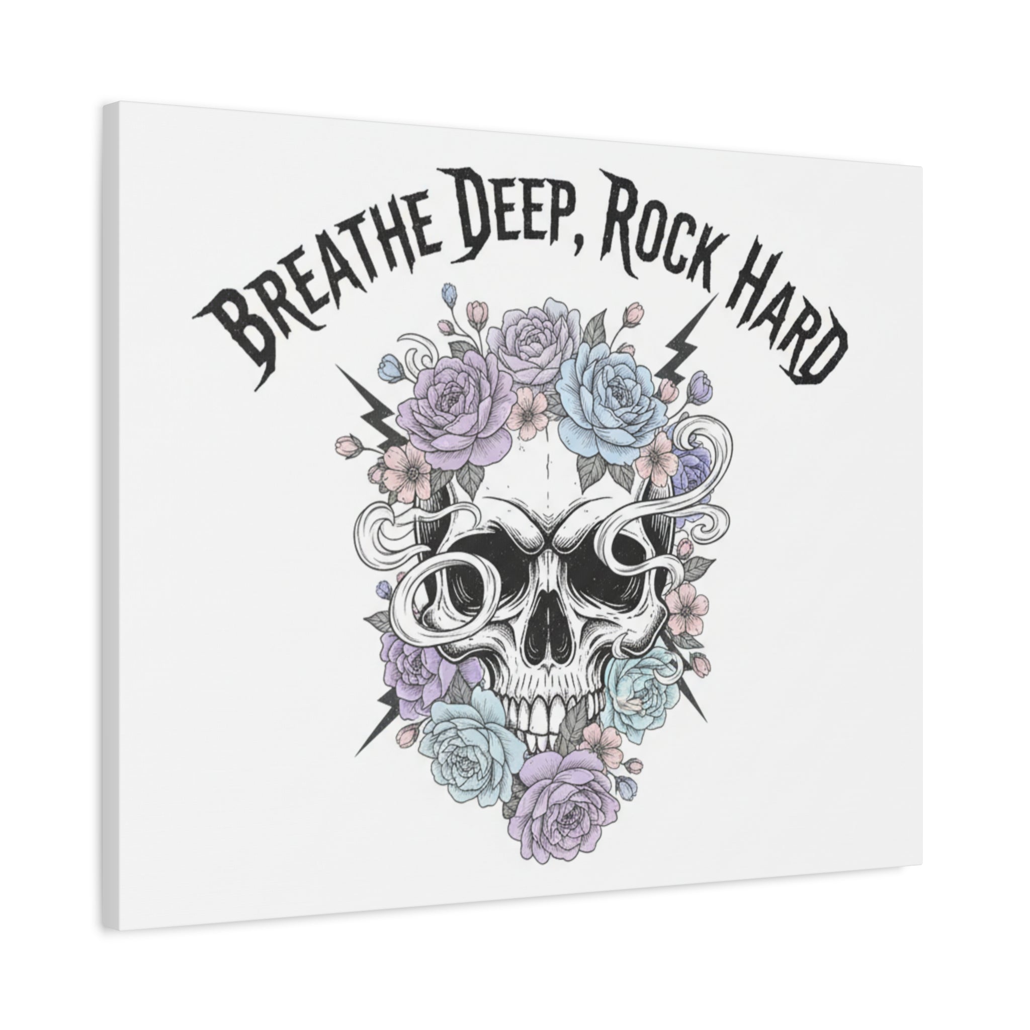 Breathe Deep Rock Hard Canvas | Heavy Metal Wellness, Gothic Wellness Quote