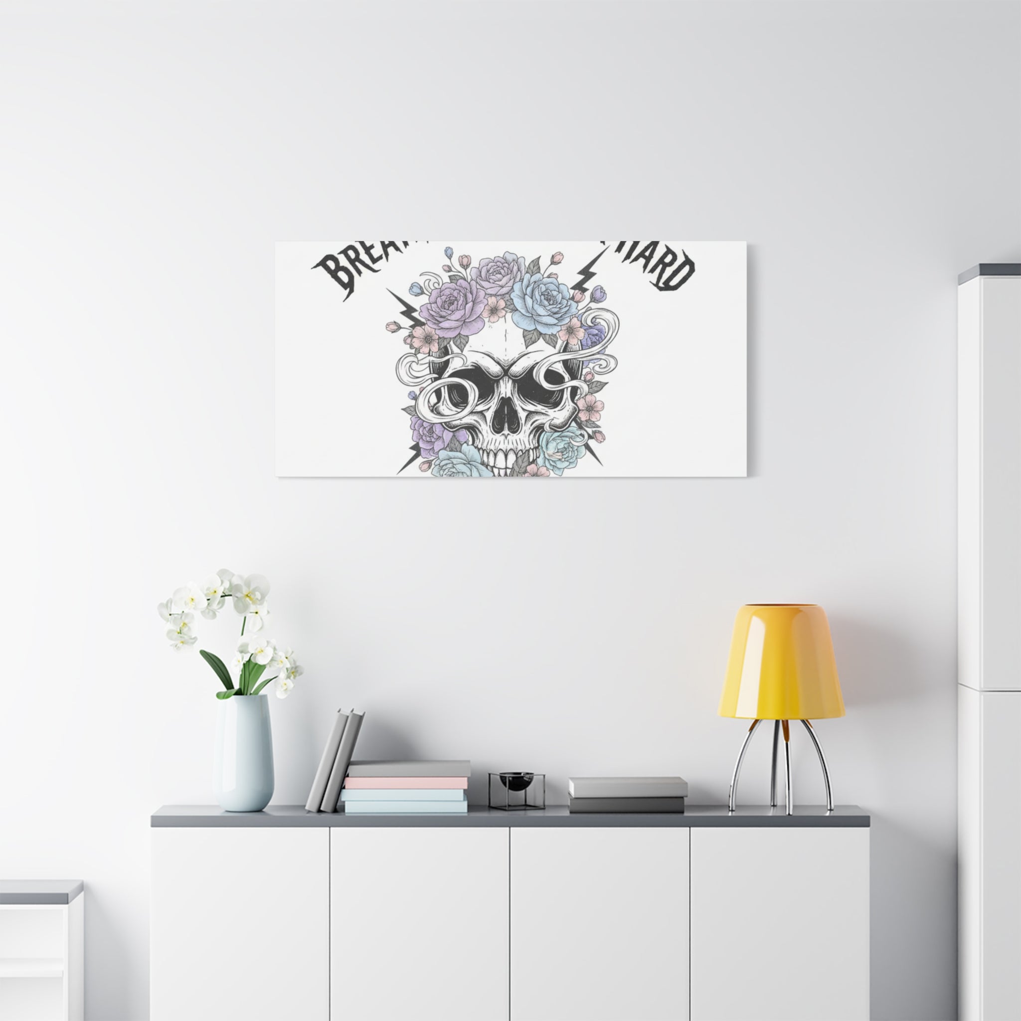 Breathe Deep Rock Hard Canvas | Heavy Metal Wellness, Gothic Wellness Quote