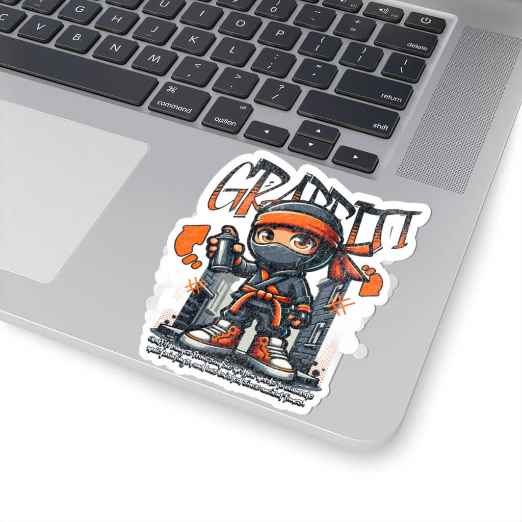 Graffiti Ninja Sticker — Urban Street Art Kiss-Cut Decal