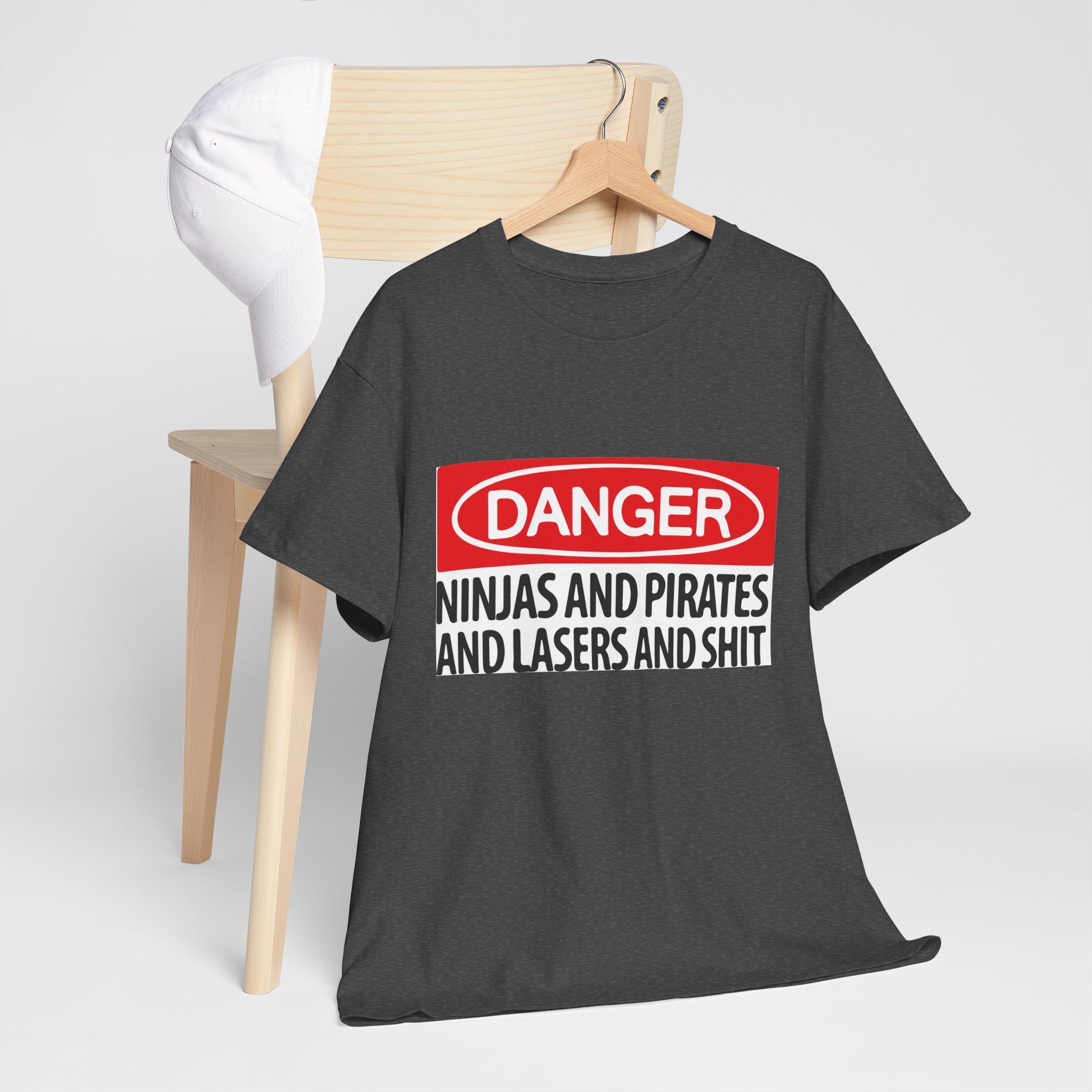 T-Shirt — “Danger: Ninjas and Pirates and Lasers and Shit” Graphic Tee