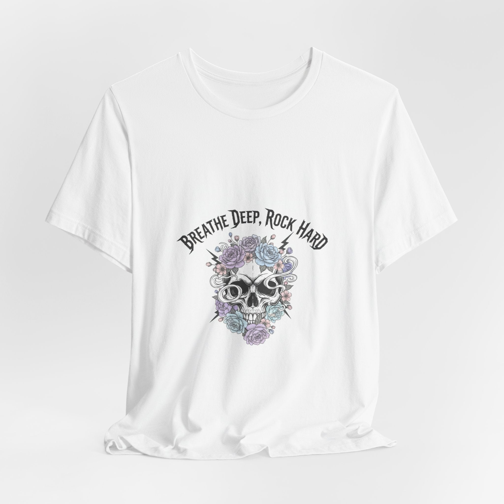Breathe Deep Rock Hard Tee | metal font shirt, gothic wellness quote